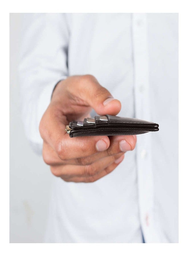 DailyObjects Slim Skinny Fit Card Wallet for Men and Women | Genuine Leather | Credit/Debit Card Holder | 3 Slots for Cash, Card & IDs | Stylish Pocket Purse | Money Organiser - Image 5